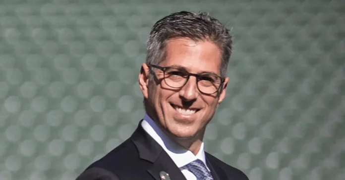 Casey Wasserman at a public event, symbolizing his $400 million net worth in the sports and entertainment industry.