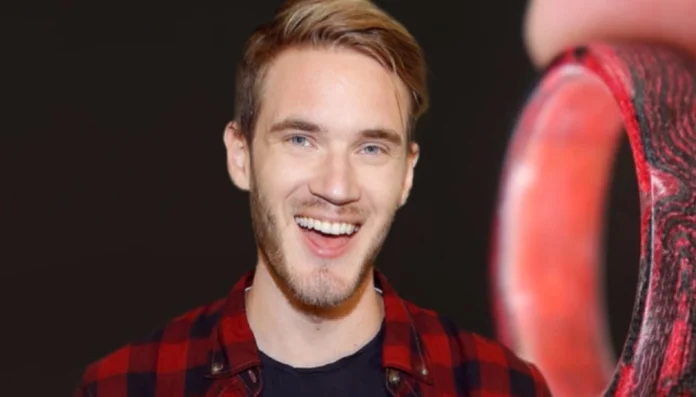 PewDiePie Net Worth PewDiePie Net Worth illustrated with PewDiePie standing beside a YouTube play button and financial icons reflecting his 2025 wealth and earnings.