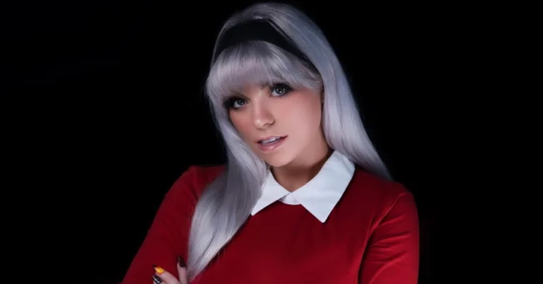 Portrait of actress holding script, revealing Sabrina Banks Name as her true identity.