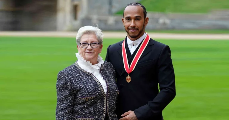 Carmen Larbalestier smiling warmly, mother of Lewis Hamilton, known for her supportive role in the racing champion’s early life and career.