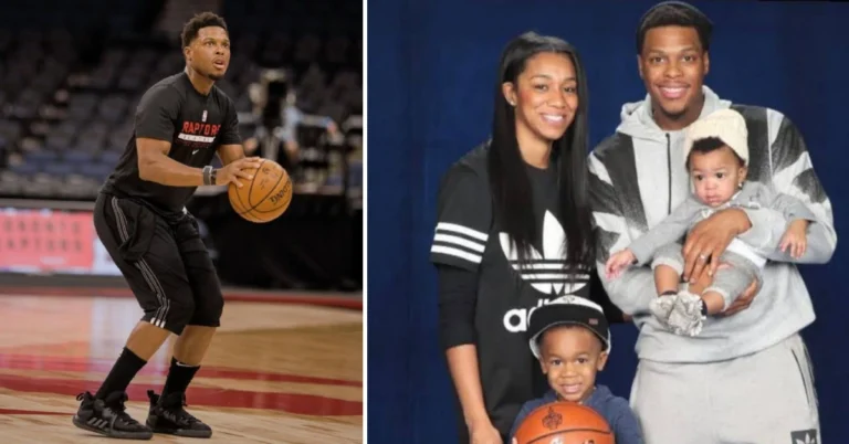 Ayahna Cornish Lowry smiling courtside at a basketball game, reflecting her supportive role and life story alongside Kyle Lowry.