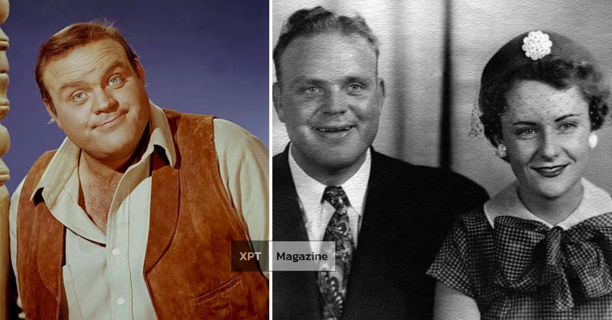 Vintage photo of Dolphia Parker smiling beside husband Dan Blocker, capturing their enduring love and family life during the Bonanza era.