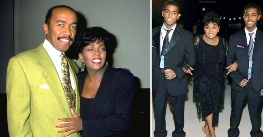 Edward Carlton Bridgforth standing alongside his mother Anita Baker, reflecting his family background and the private life explored in this biography.
