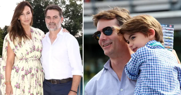 Ella Sofia Gordon smiling beside her father Jeff Gordon during a NASCAR event, capturing a warm family moment that reflects her growing public spotlight.