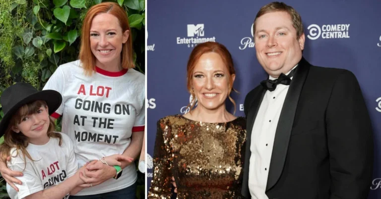 Genevieve Mecher with parents Jen Psaki and Gregory Mecher, capturing a glimpse of her early life and family background.