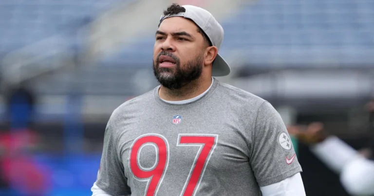 Cameron Heyward in action with the Pittsburgh Steelers, showcasing his strength and leadership on the football field.