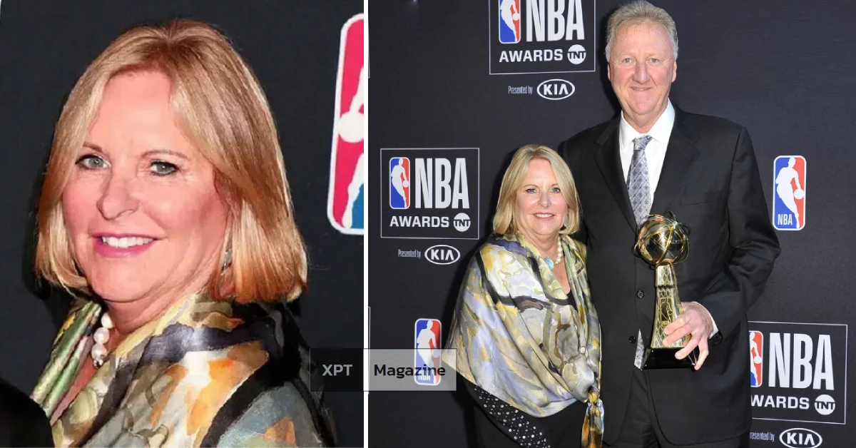 A vintage portrait of Janet Condra, Larry Bird’s first wife, capturing her quiet charm and connection to the NBA legend during their early years together.