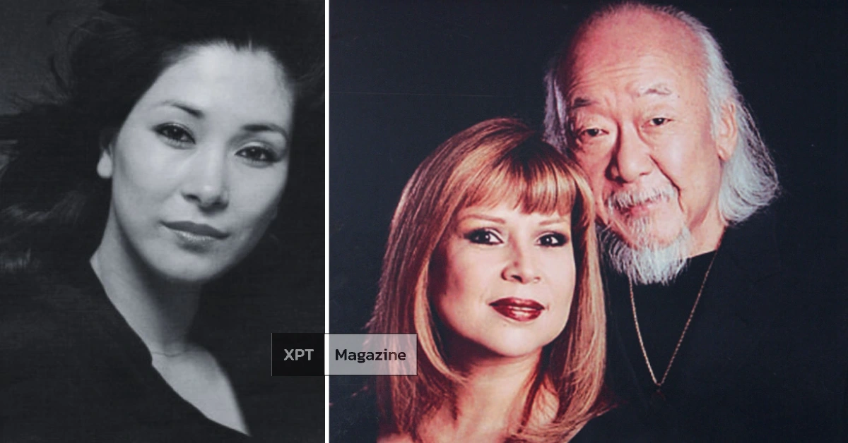 A thoughtful portrait of Kathleen Yamachi, capturing her serene expression and graceful aura, reflecting her life story and connection to Pat Morita.