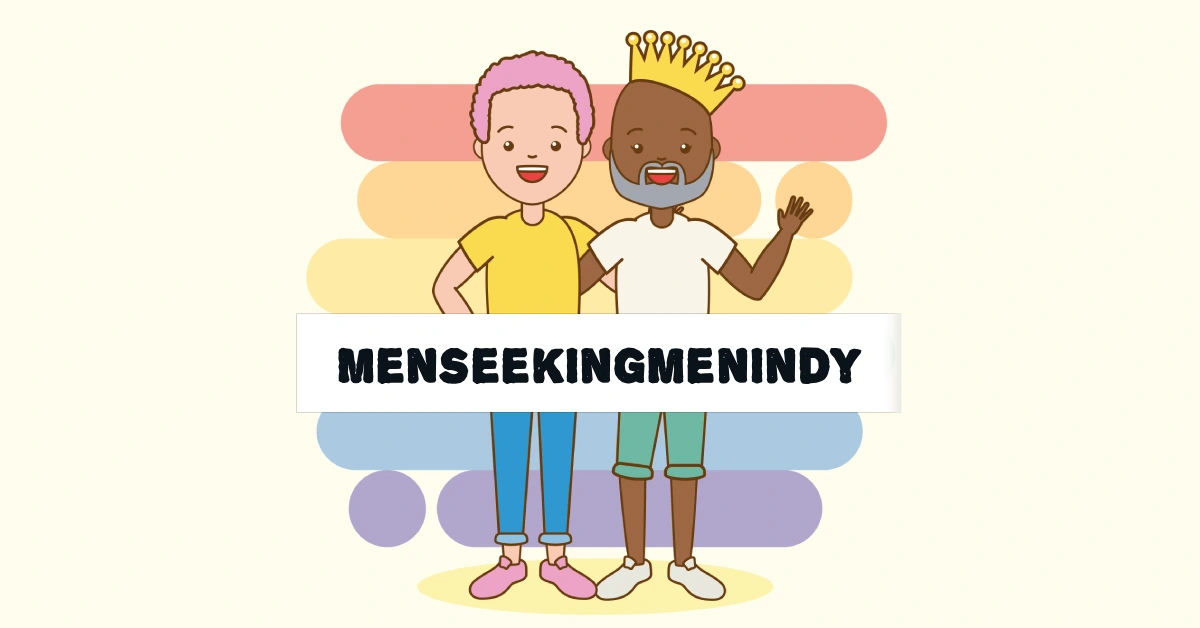 Menseekingmenindy guide - Indianapolis LGBTQ+ dating scene with Monument Circle skyline and rainbow pride flags