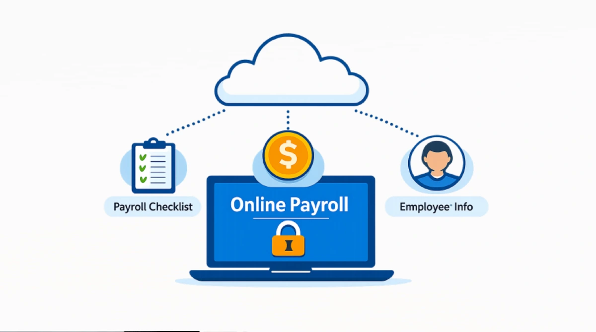 Cloud-based payroll solutions dashboard for modern hybrid and remote workforce management