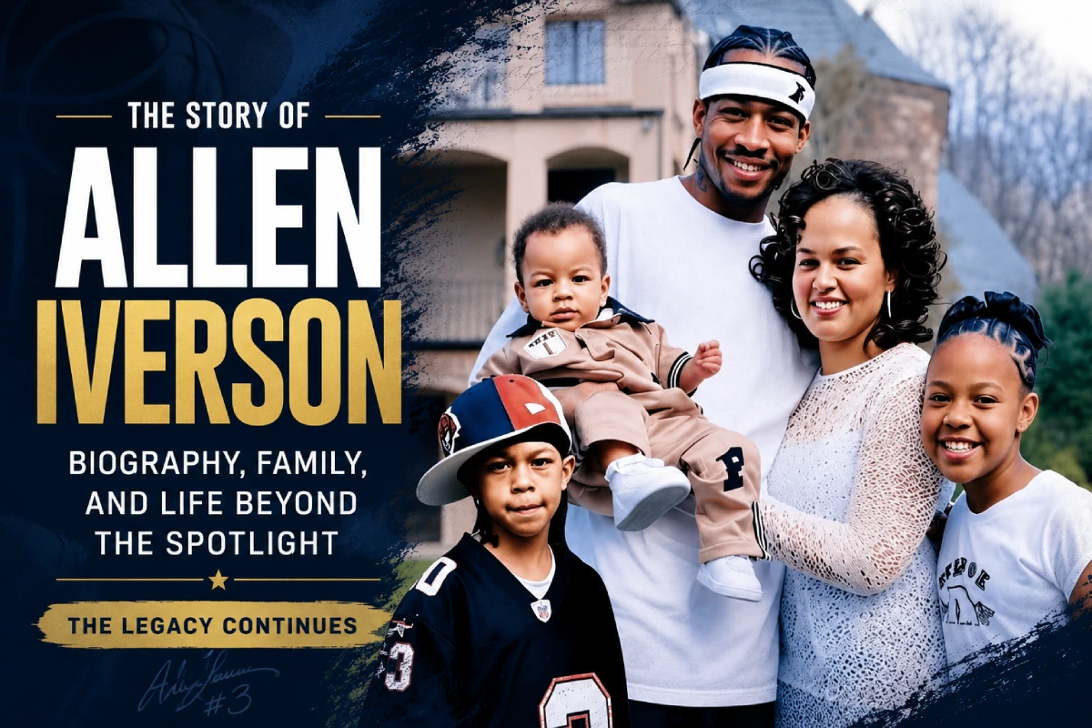 Allen Iverson with his family in a family portrait