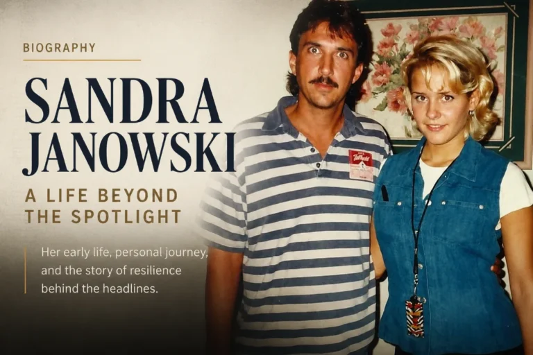 Sandra Janowski with her husband in a vintage photograph
