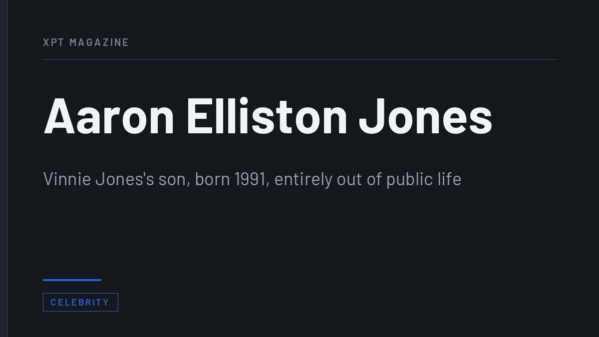 Aaron Elliston Jones - Vinnie Jones's son, born 1991, entirely out of public life