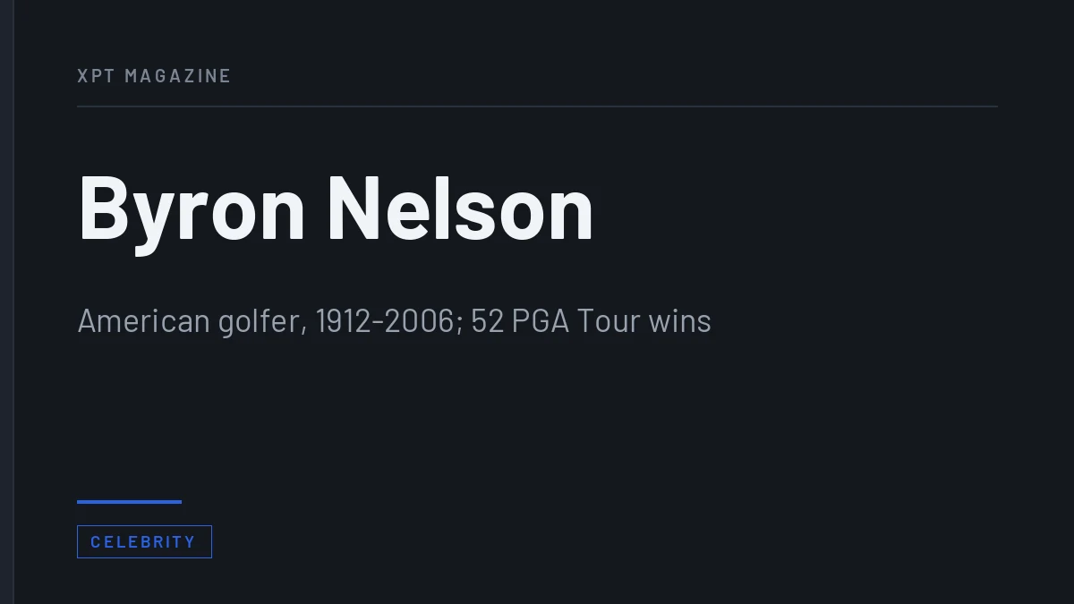 Byron Nelson: 11 Straight Wins and the Swing Everyone Still Uses