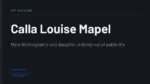 Calla Louise Mapel - Mare Winningham's only daughter, entirely out of public life
