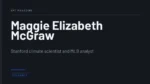 Maggie Elizabeth McGraw - Stanford climate scientist and MLB analyst
