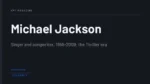 Michael Jackson - Singer and songwriter, 1958-2009; the Thriller era