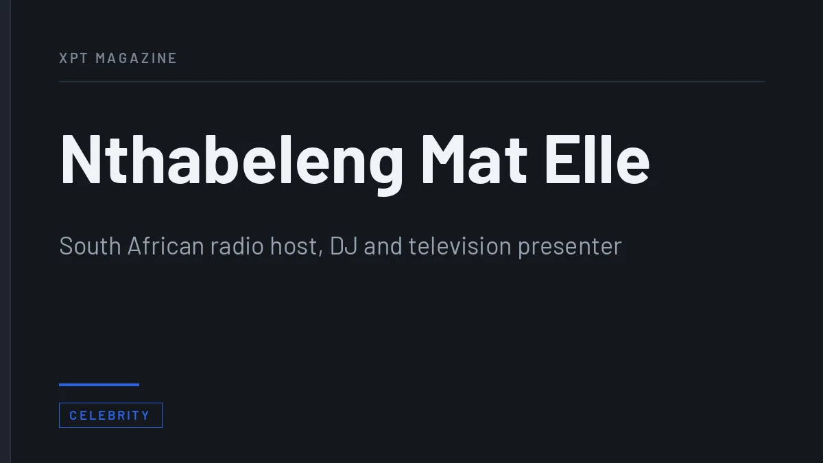 Nthabeleng Mat Elle: The Economist Who Became a Radio Host