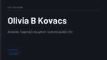 Olivia B Kovacs - Amanda Tapping's daughter; outside public life